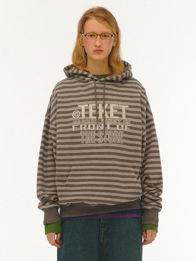 Front Stripe Hoodie Brown