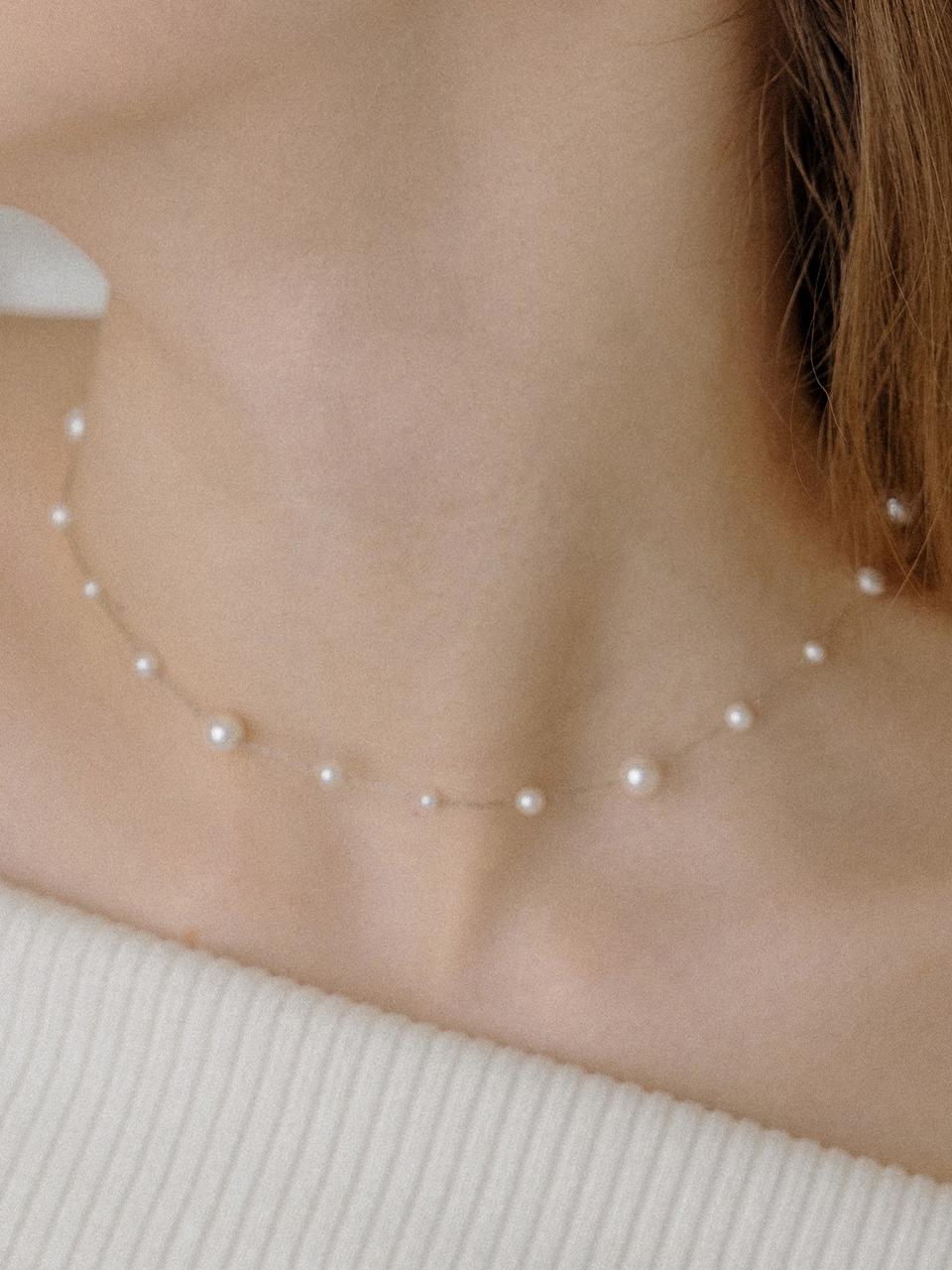 HLD028 Silver Chain pearl necklace
