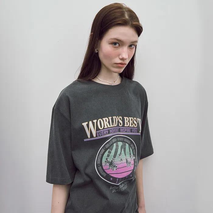 Oversized World Best Print T-shirt VW2SE116_2color