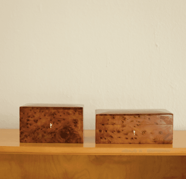Handmade Moroccan Burl wood jewelry box (2types)