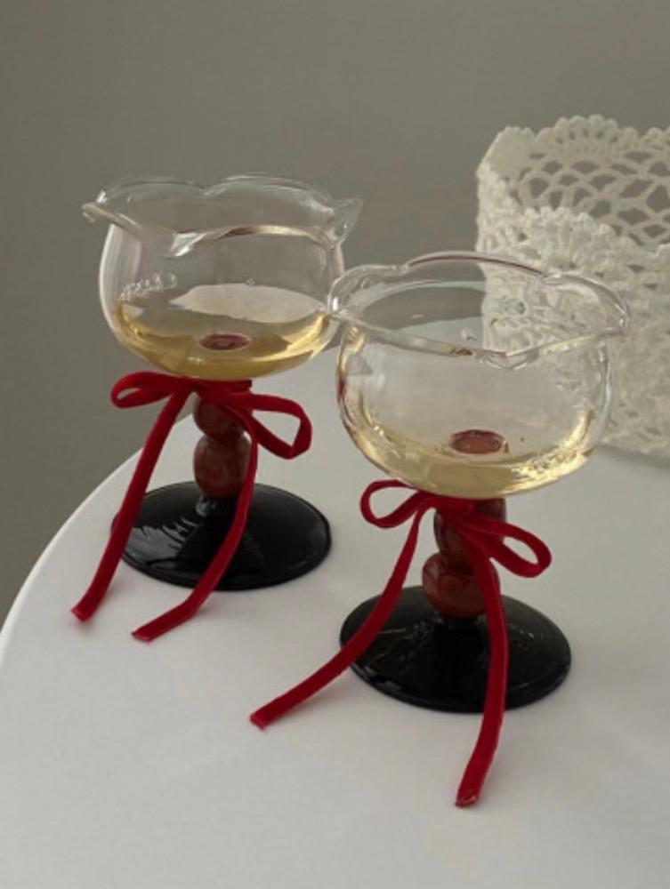 [1+1할인] 크리스마스 리본 천연스톤 와인잔 눈사람와인잔 튤립와인잔 고블렛