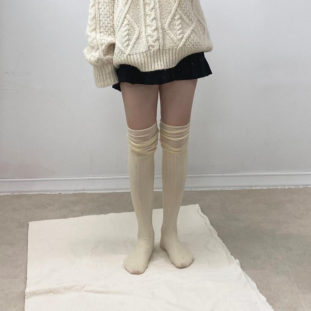 골지 니트 오버니삭스 루즈삭스 워머 주름양말 반스타킹