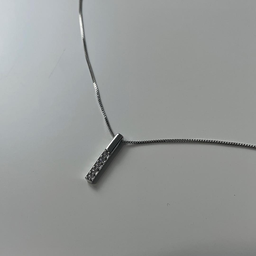 simple square necklace (925silver)
