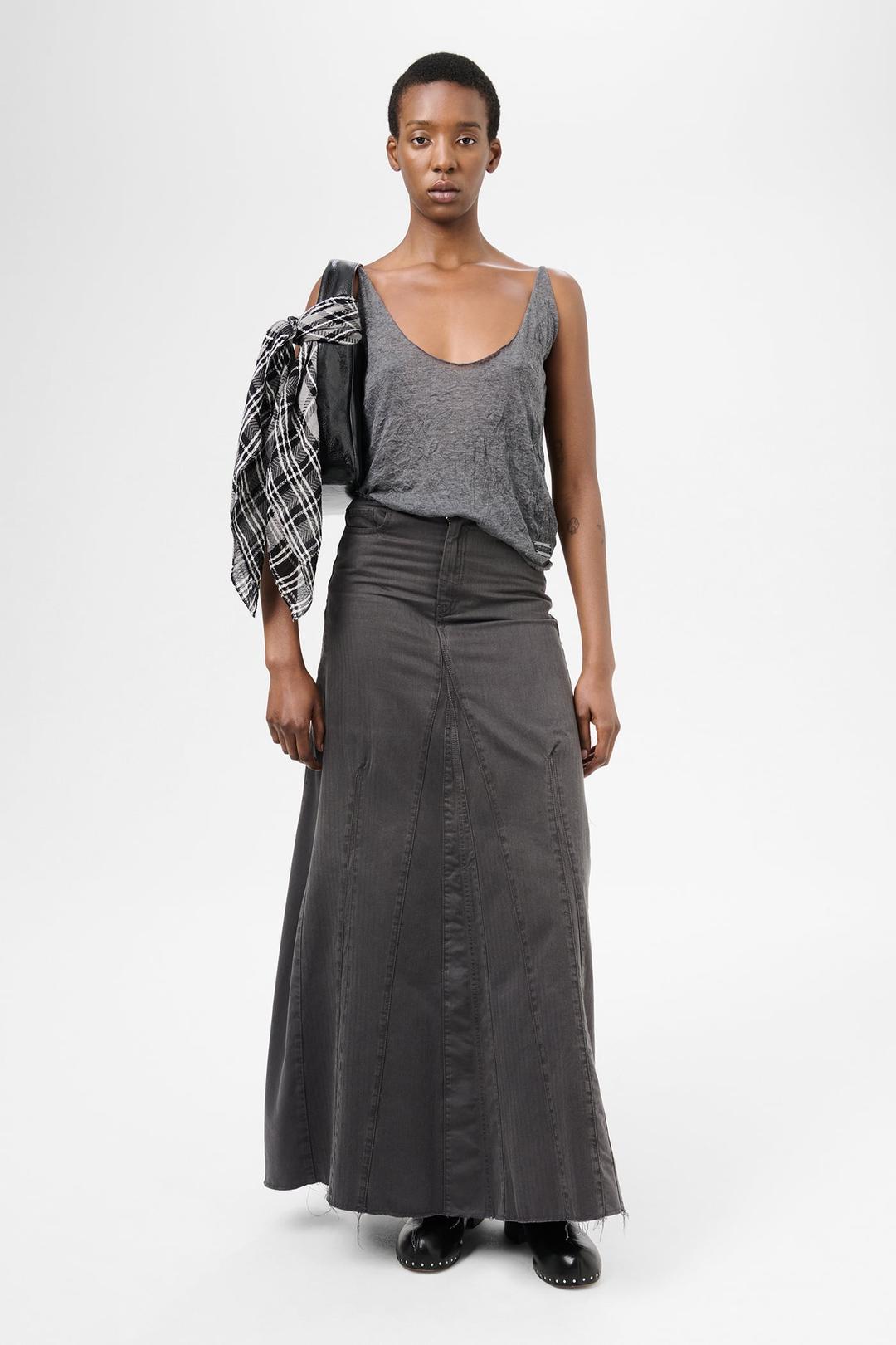 Rebel Skirt Ash Black Herringbone