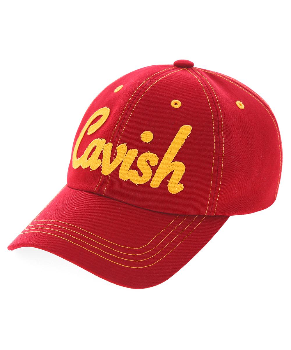 STITCH POINT SCRIPT LOGO CAP [RED]