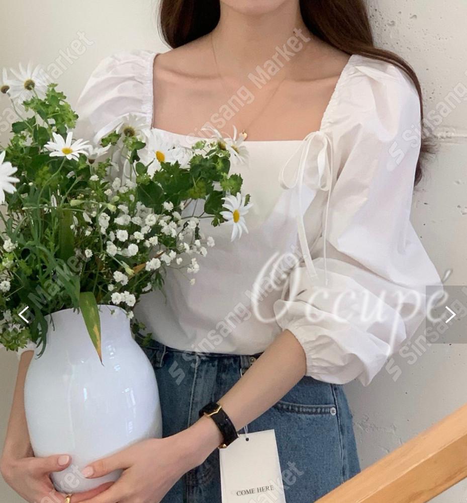 컴히얼 조이 리본 블라우스 2col comehere