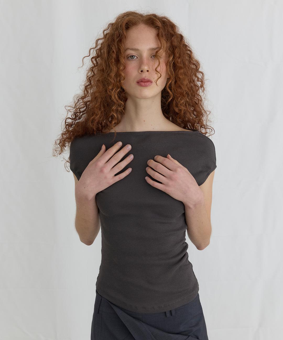DRAPE CLASSIC TOP - CHARCOAL