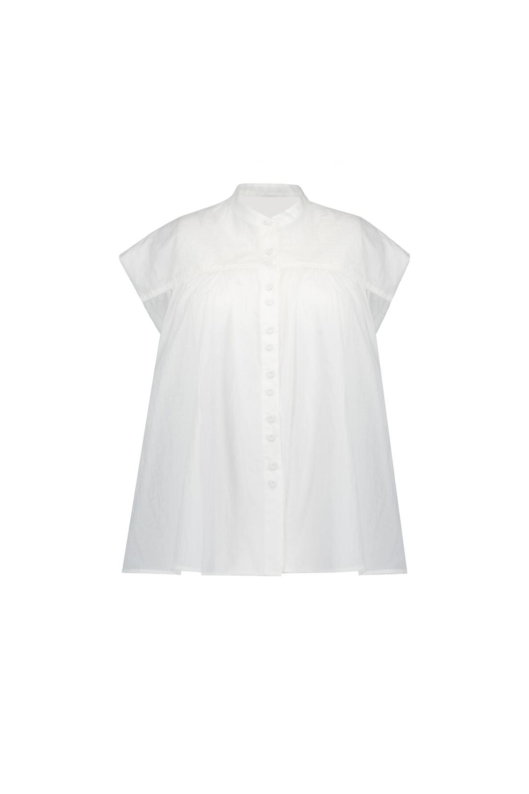 GLOSSY BUTTON SHIRT (WHITE)
