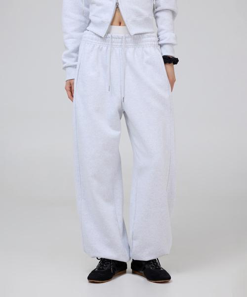 ESSENTIAL 2WAY SWEAT PANTS-WHITE MELANGE