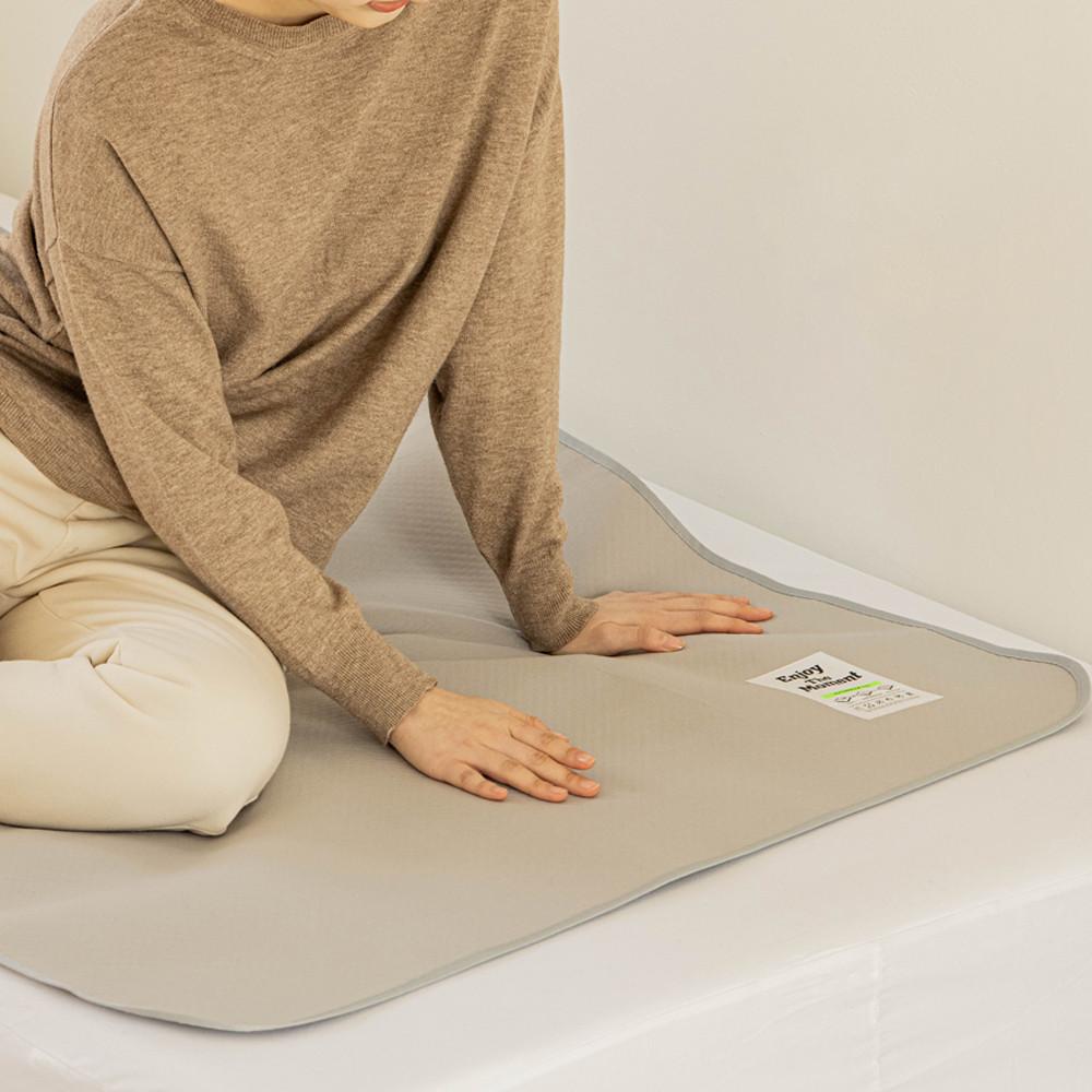 바른생각 방수 침대패드 인조이더모먼트 라이트그레이 140x90cm