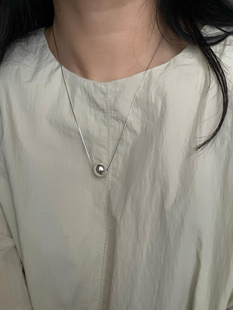 [모노로그] 12mm 실버 볼 롱 체인 심플 목걸이 50cm