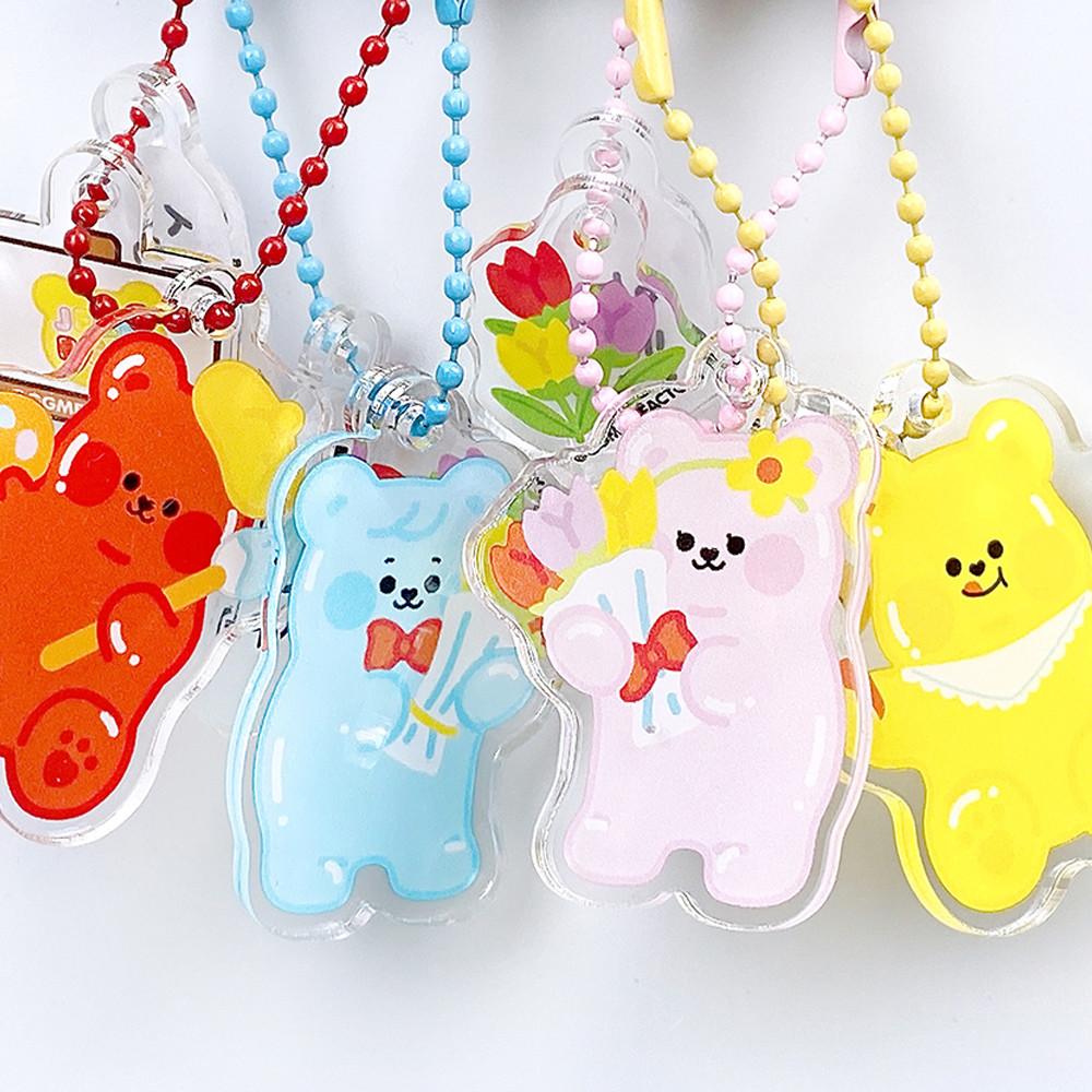 아크릴 네임택 공룡 키링 어린이 열쇠 가방 고리 커플 네임 텍 이름표 유치원 어린이집