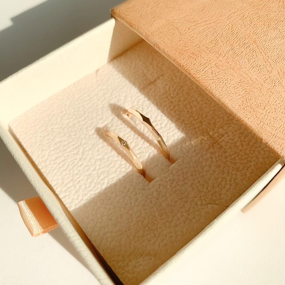 프릿 14k 세련된 꼬냑 다이아몬드 옐로 골드 프릿 커플링