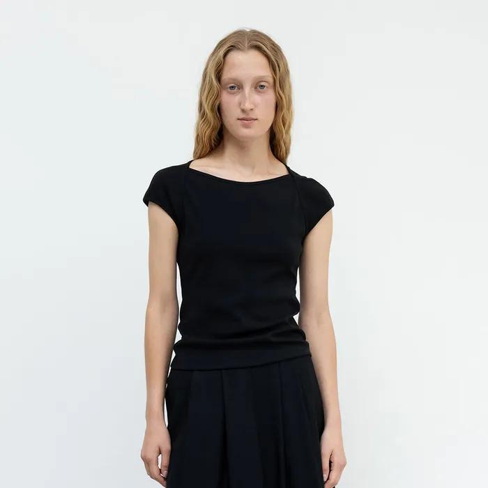 25 Cap Sleeve T-Shirt_Black