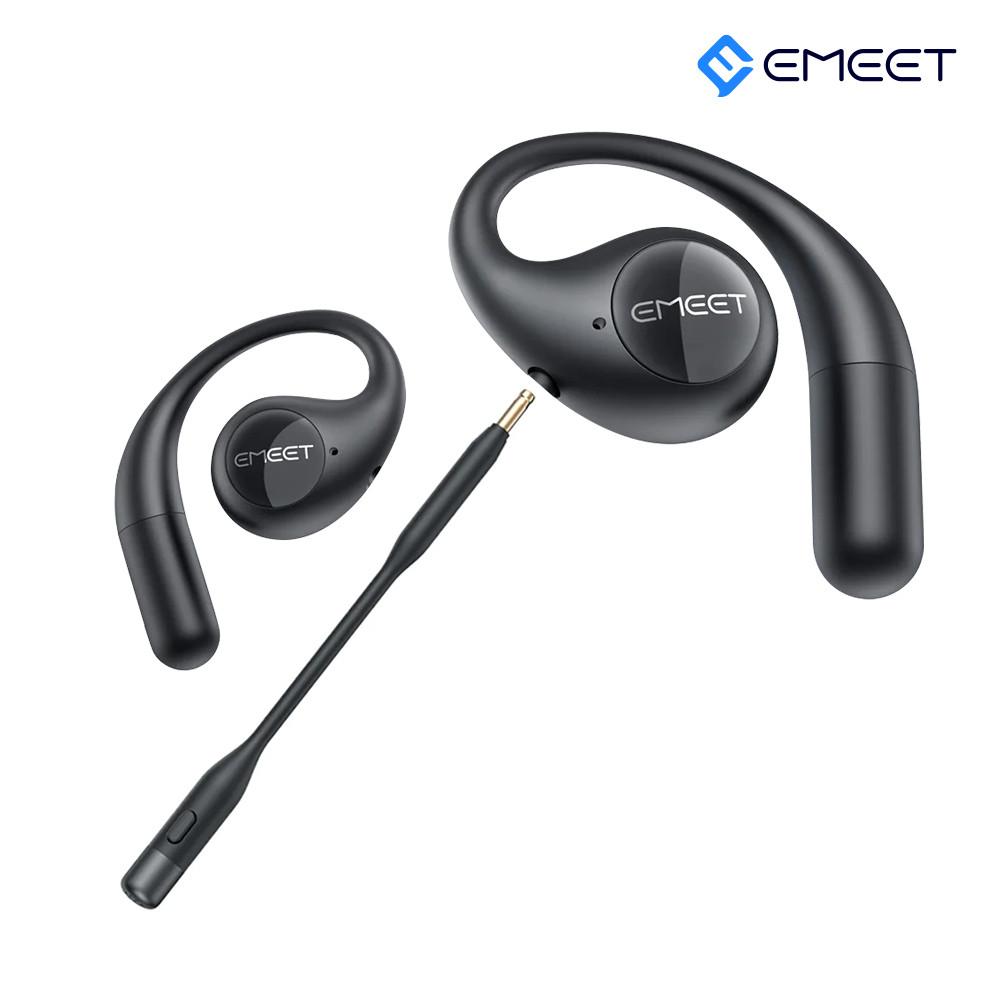 EMEET 에어플로우 오픈형 블루투스 이어폰 탈부착 붐 마이크 공기전도 골전도 대체