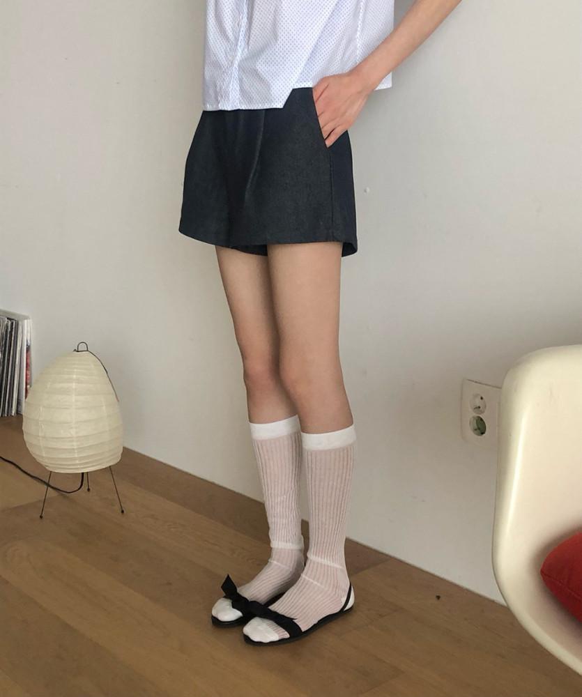 웨더 생지 핀턱 숏 팬츠 (1col) weather