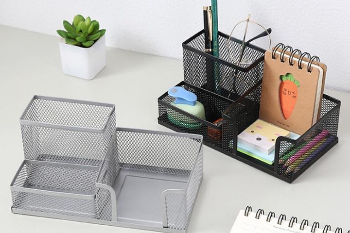 메시 철제 연필 펜 다용도 꽂이