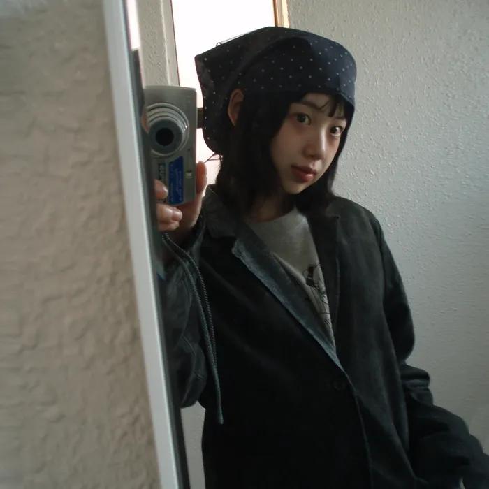 LAYERED DOT SCARF (DARK NAVY)