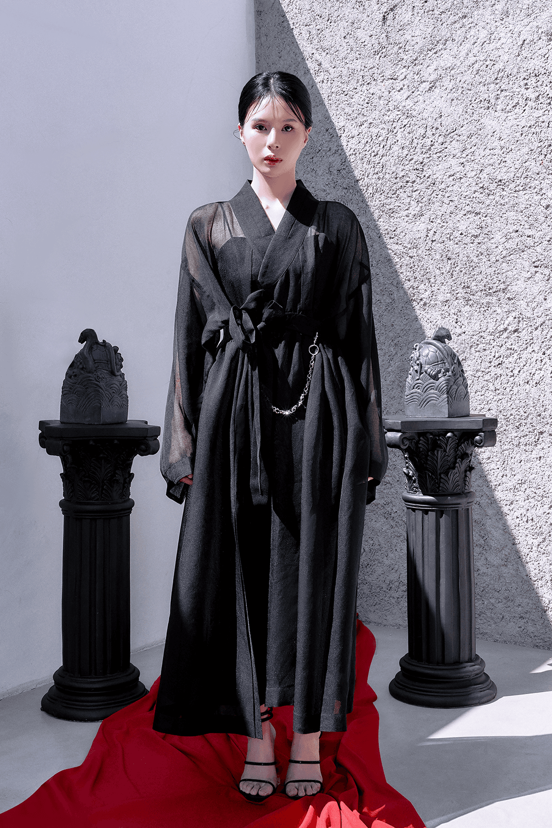 [6/12일 오후3시 오픈] TM3 백골주단 블랙 시스루 철릭 롱 가디건 - 1차 한정수량