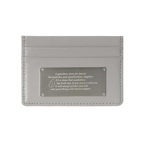 보네르 탄생석 각인  심플 카드지갑-그레이