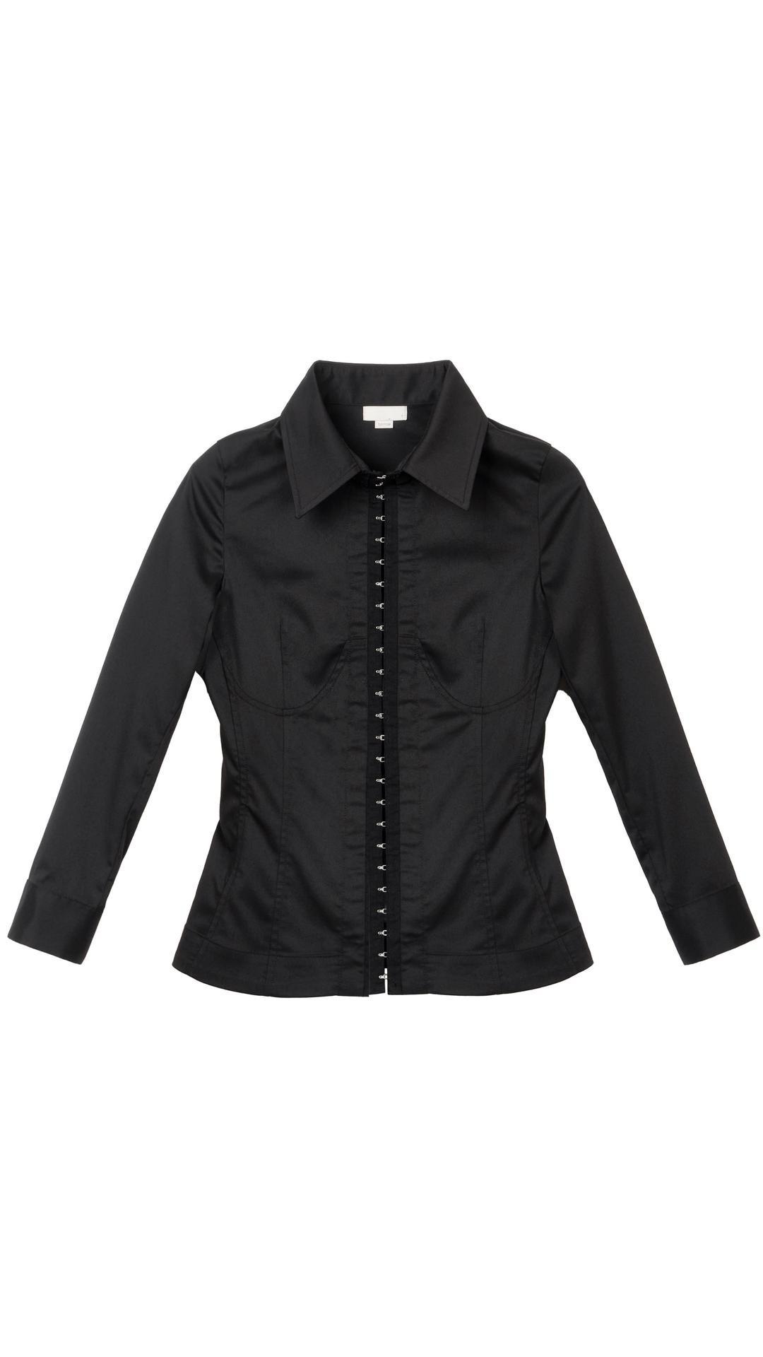 [BONNAE] Corset seam shirt (Black)