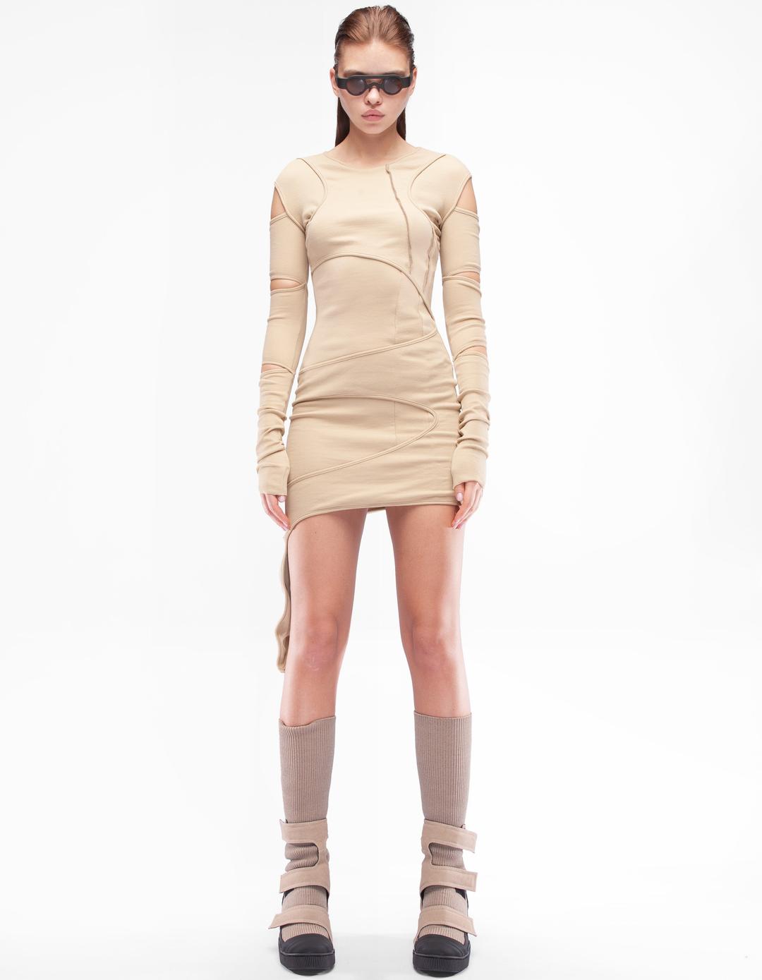 DRESS RIB LAYER SAND - XS