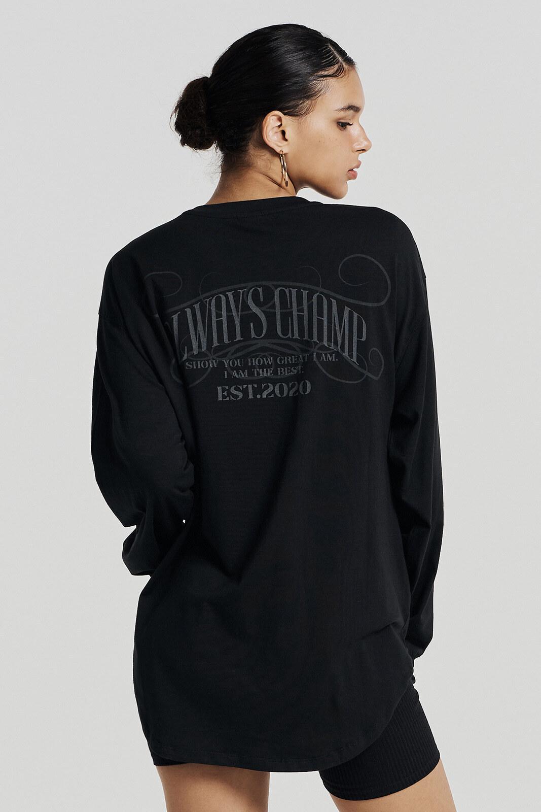 우먼스 라운드 커버업 롱 슬리브 (Black)