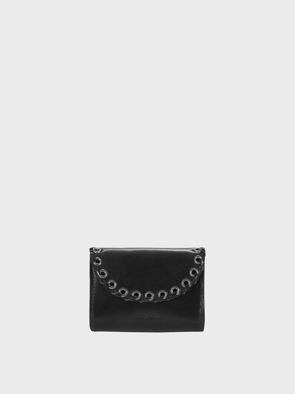 Eyelet Card Wallet (Black)