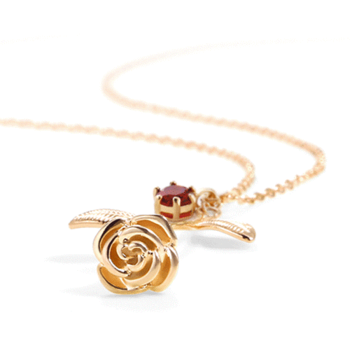 14k/18k 골든로즈 천연 탄생석 목걸이