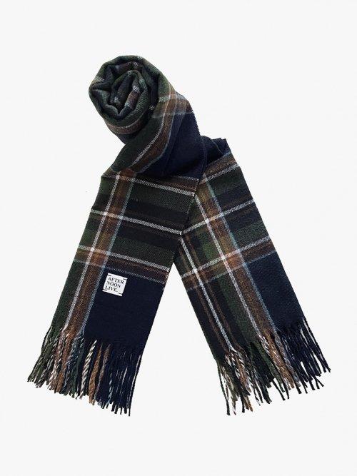 Wool Muffler (90s Tartan Check Navy/Olive)