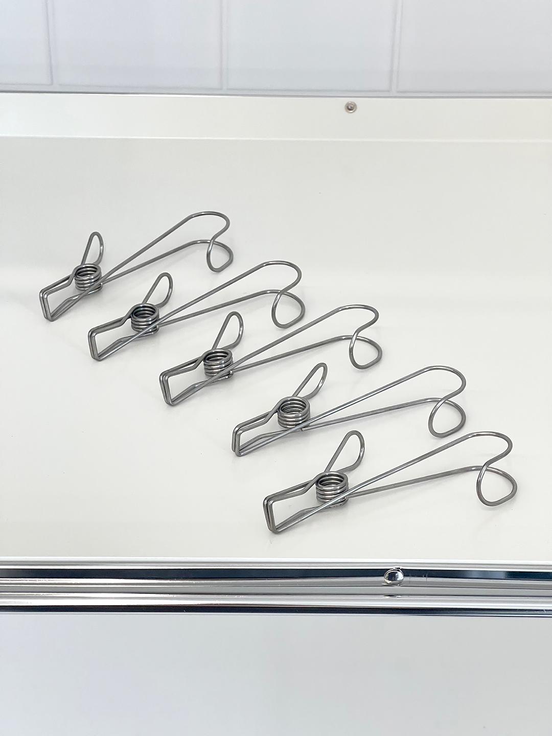 다용도 스텐고리집게 5p(1세트) 후크 집게 걸이 멀티클립 주방걸이 스테인레스 고리