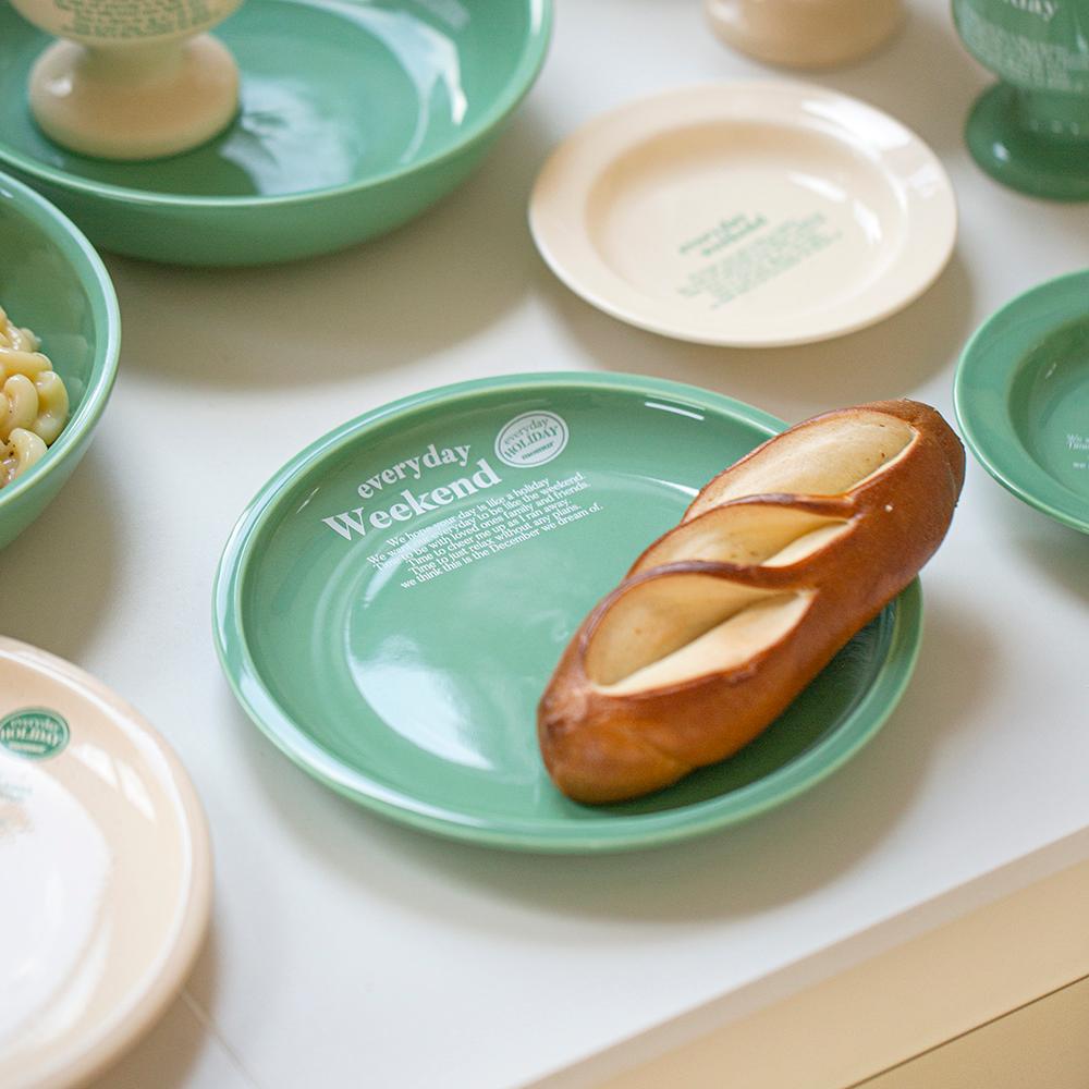 [ weekend 4 ] 홀리데이 플레이트 'Green Ivory'