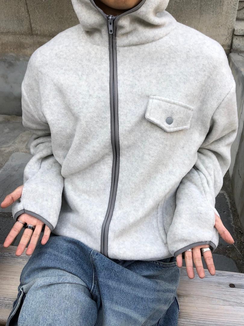 RM 사선지퍼 핑거 후리스 후드집업 3c