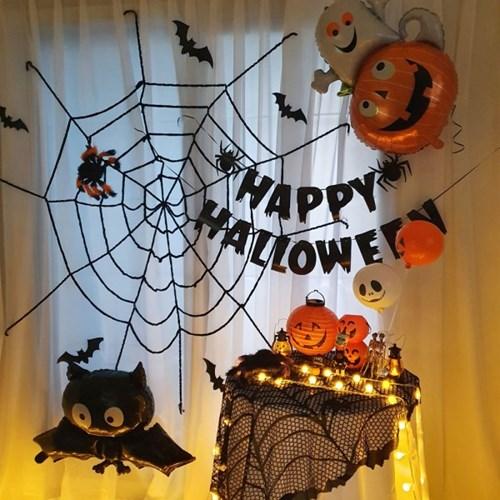 할로윈 벨벳 거미줄 장식 가랜드 파티세트 포토존