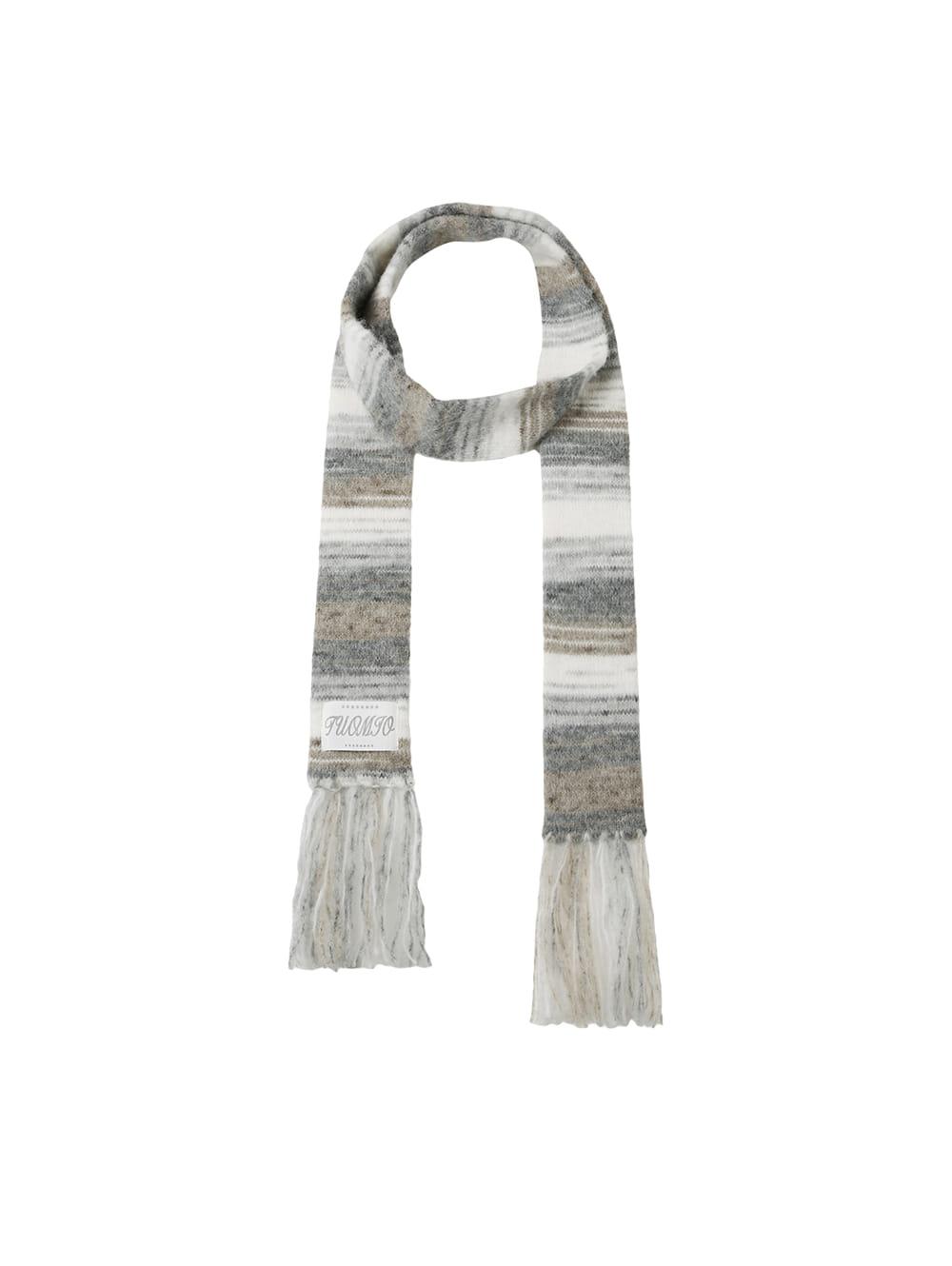 STRIPE FRINGE MUFFLER [GREY]