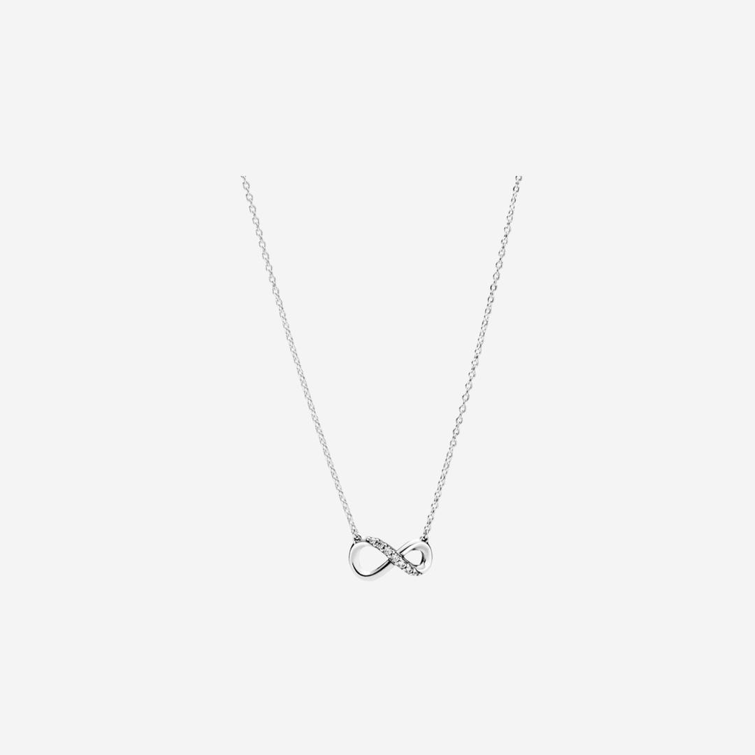 (W) Pandora Sparkling Infinity Collier Necklace Sterling Silver Clear
