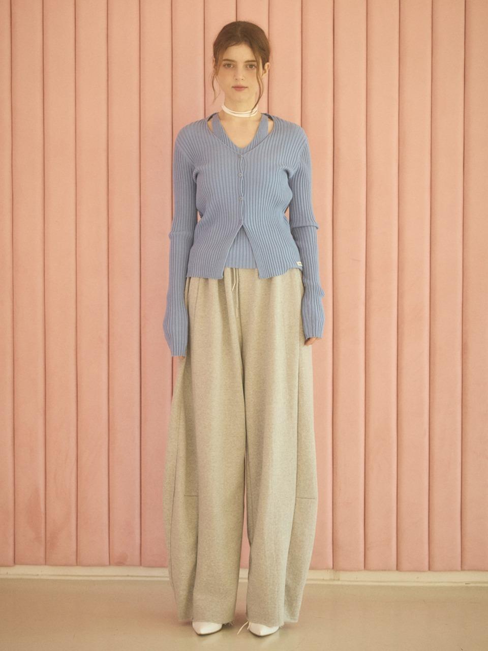 스트링 스트레이트 루즈 스웨트 팬츠