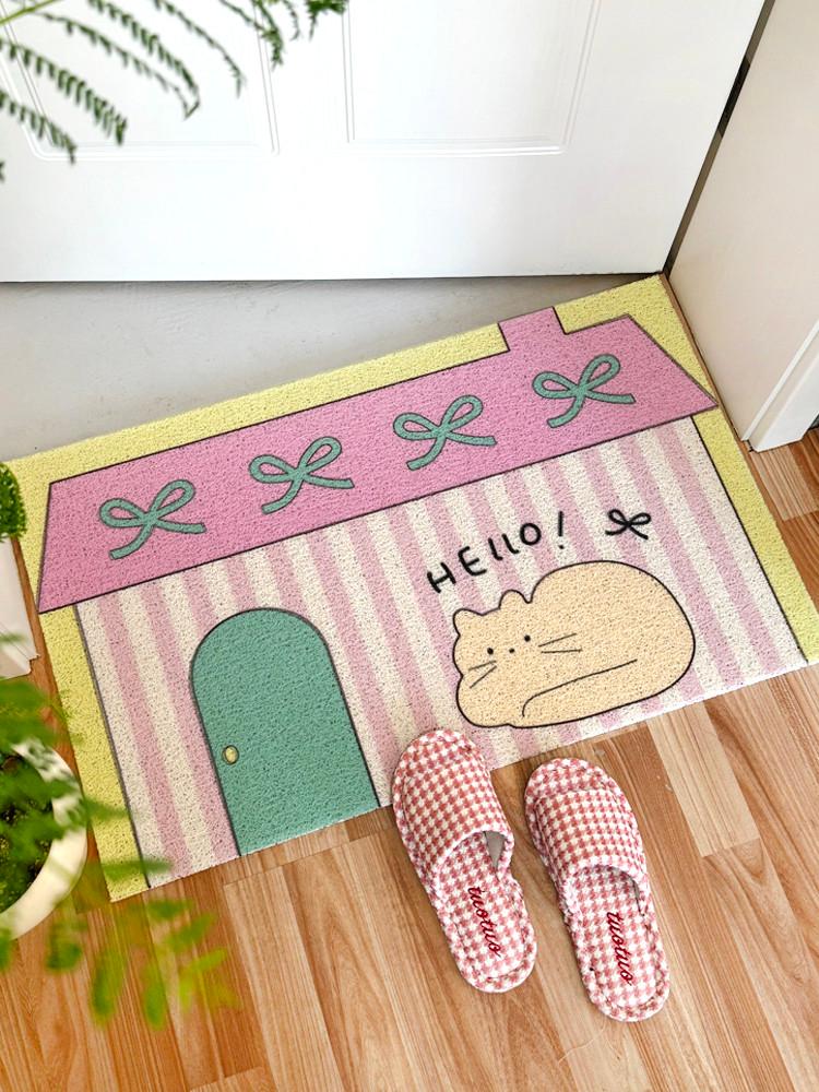 수심 Sweet Home Rug(3 Type) 스윗홈 러그 리본 집 먼지 카펫 현관