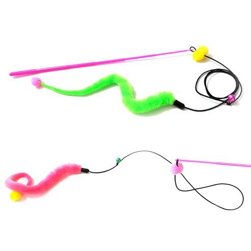 힐링타임 띵겨띵겨 플레이 스네이크 고양이 낚싯대, 랜덤 발송, 1개 - 낚싯대/막대 | 쿠팡