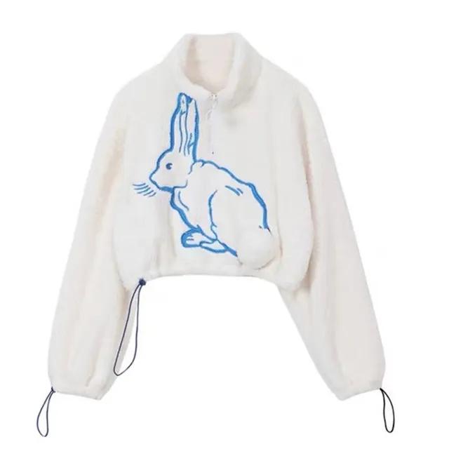 [당일출고]화이트 쇼트 맨투맨 토끼