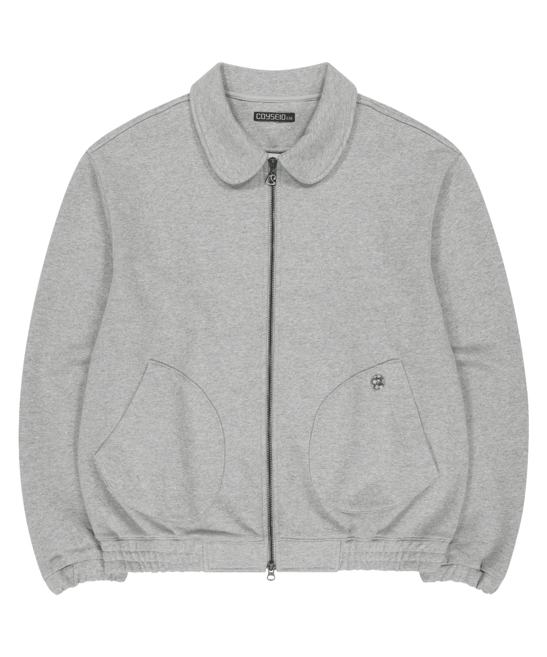 038 ROUND TRACK ZIP-UP MELANGE GREY