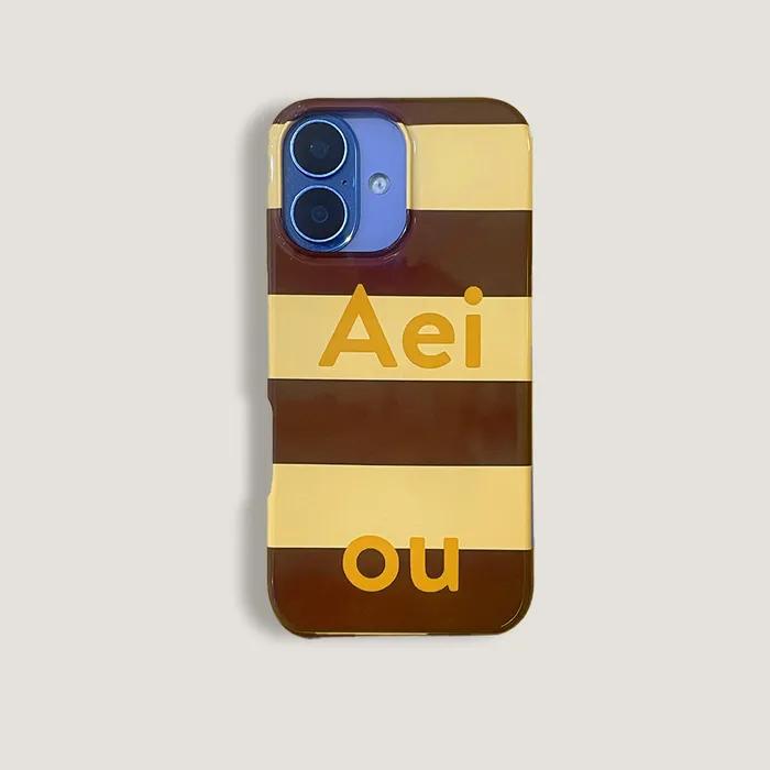Aeiou Phone case Glossy Stripe Butterscotch