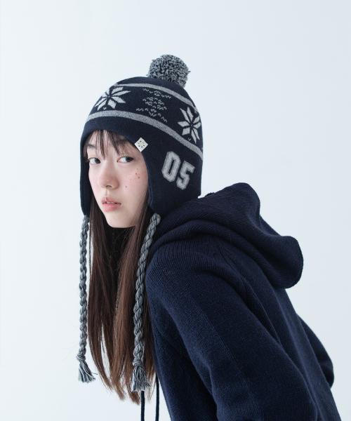 BELL EARFLAP BEANIE, NAVY