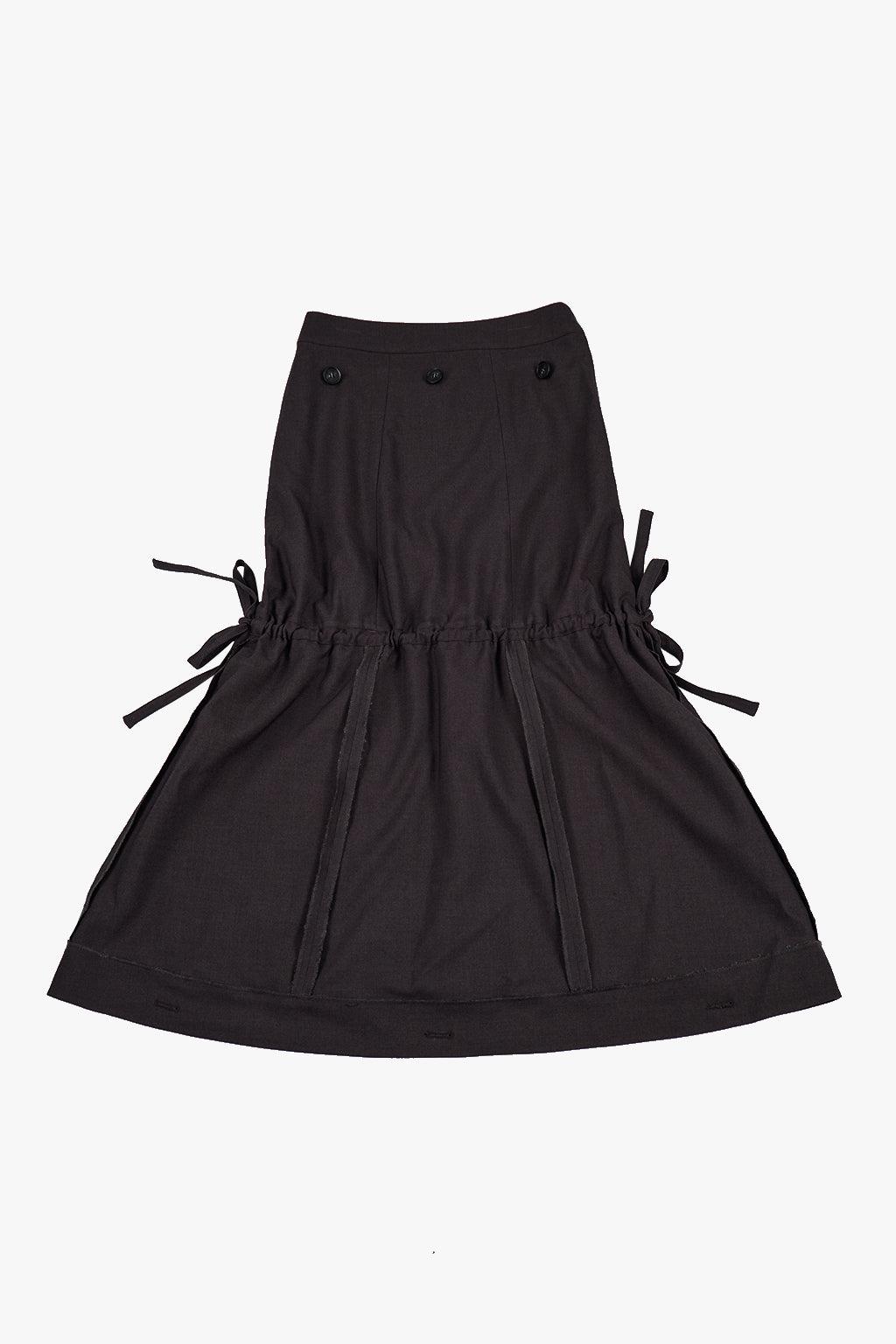 MULTIWAY CHECKED SKIRT / CHARCOAL