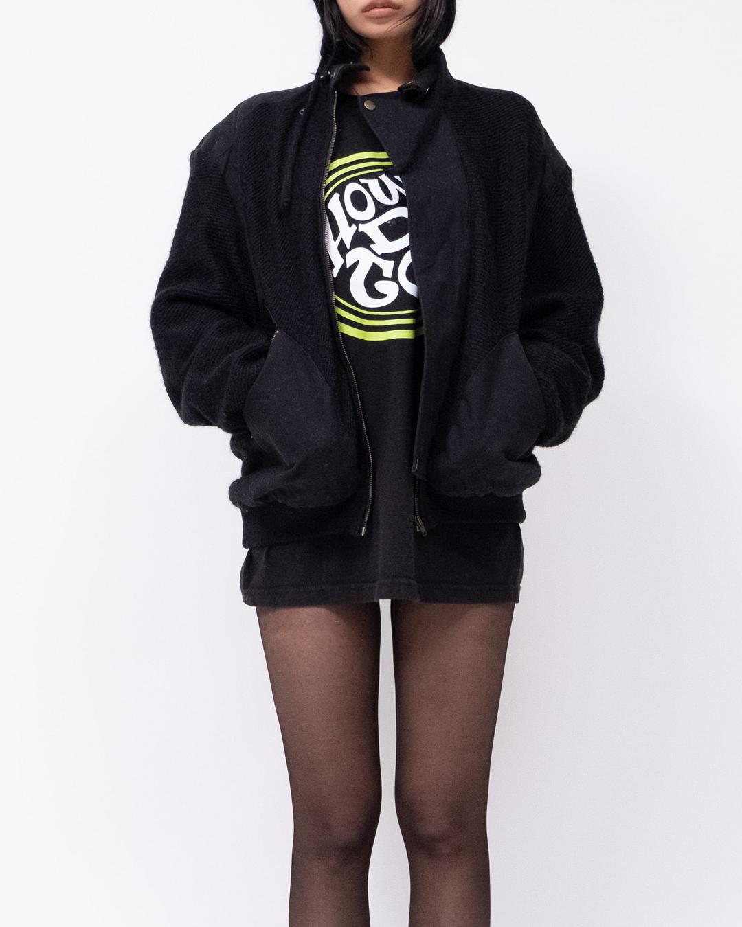 Furry texture cotton blouson jacket
