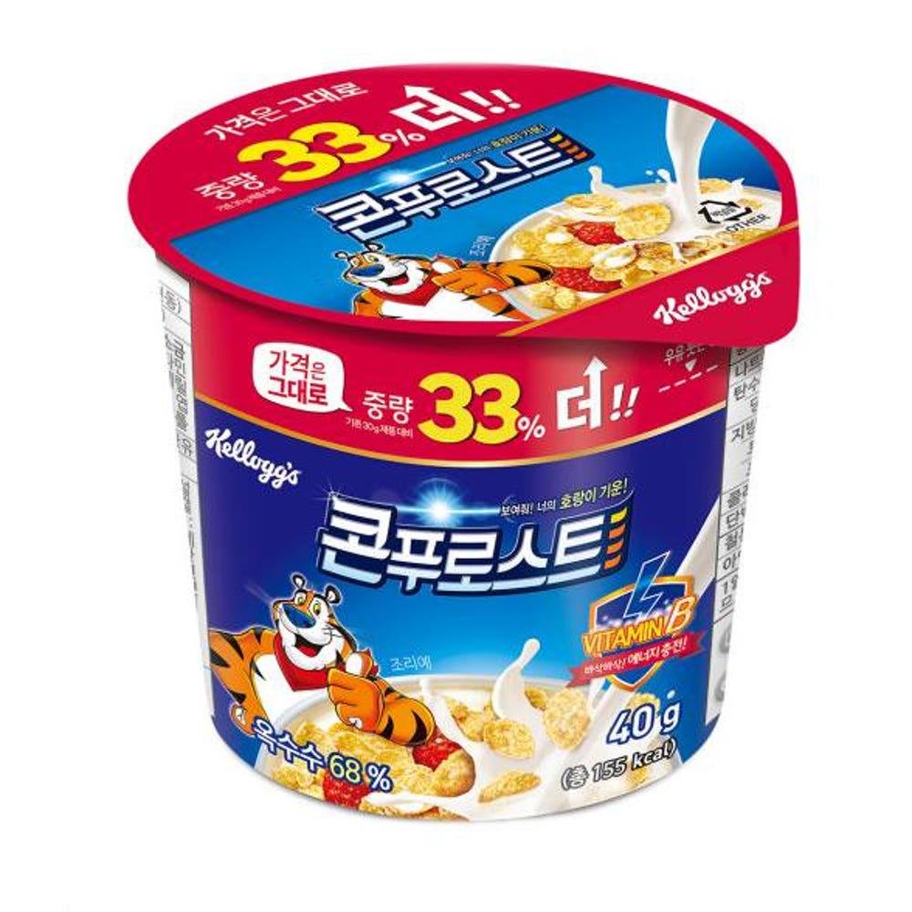켈로그 컵시리얼 8개 콘푸로스트 외 4종 33%중량업 식사대용