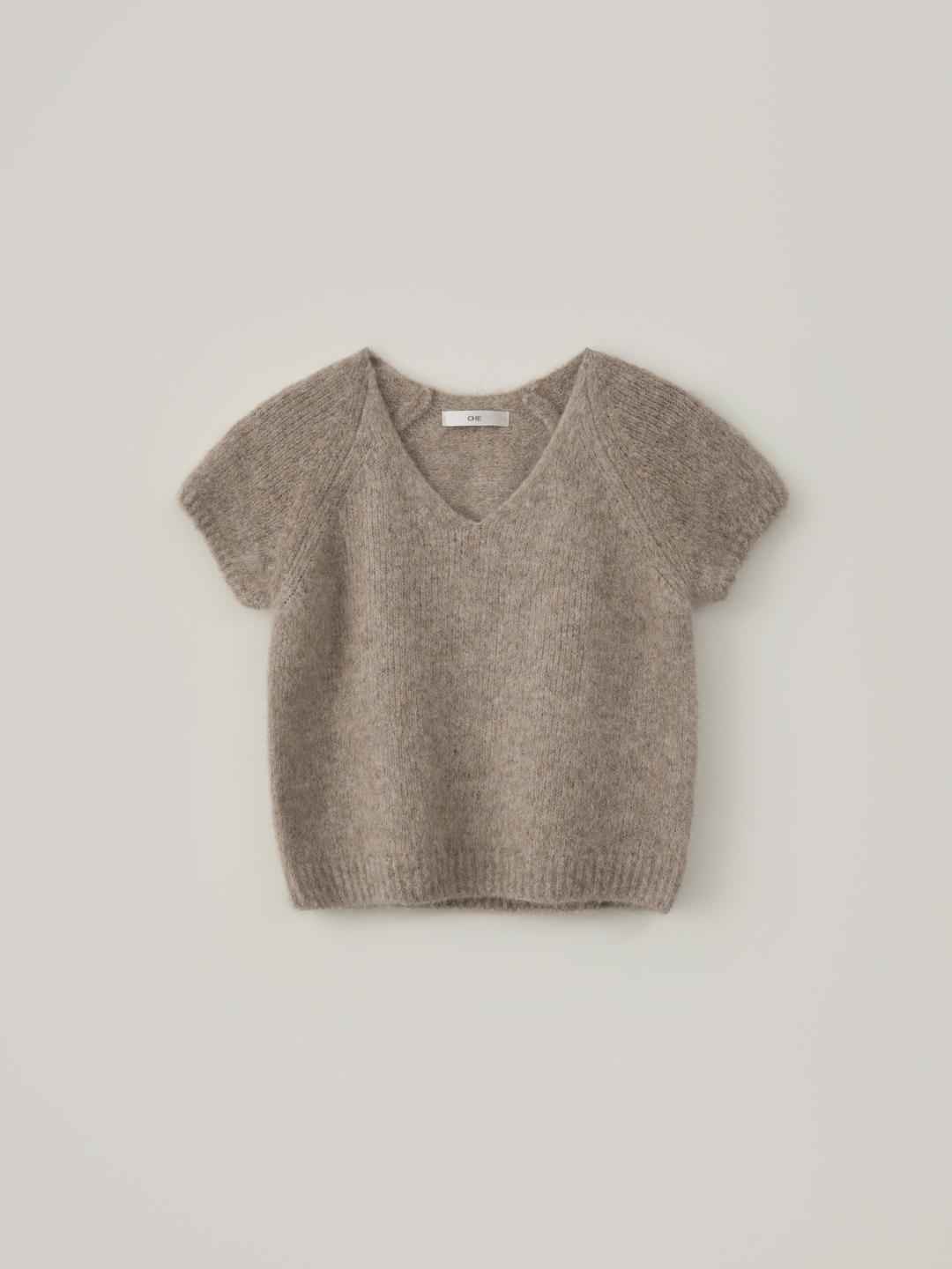 [10.24 예약 배송] Mont Short Sleeve Knit - Beige