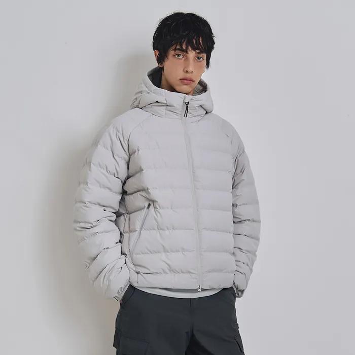 [덕다운ver.] 라이트웨이트 후드 덕다운 패딩 자켓 라이트그레이 COOSJP051LGRAY