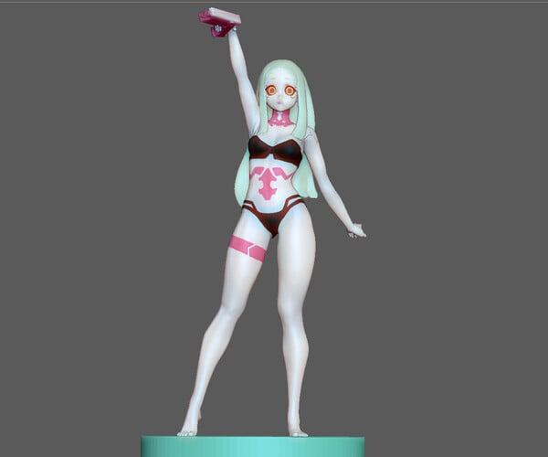 ArtStation - REBECCA 3 CYBERPUNK EDGERUNNERS 2077 ANIME GIRL CHARACTER 3D PRINT | Resources