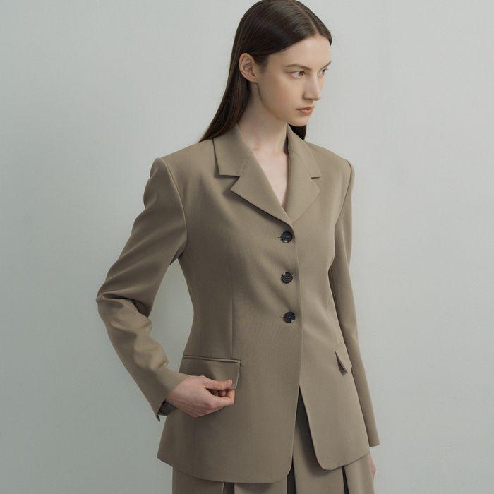 3BUTTON BLAZER_KHAKI BEIGE